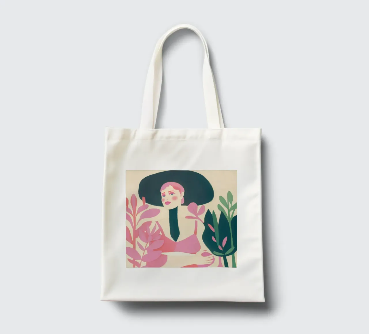 Mistero dello sguardo rosa borsa in juta da Aurora Muse