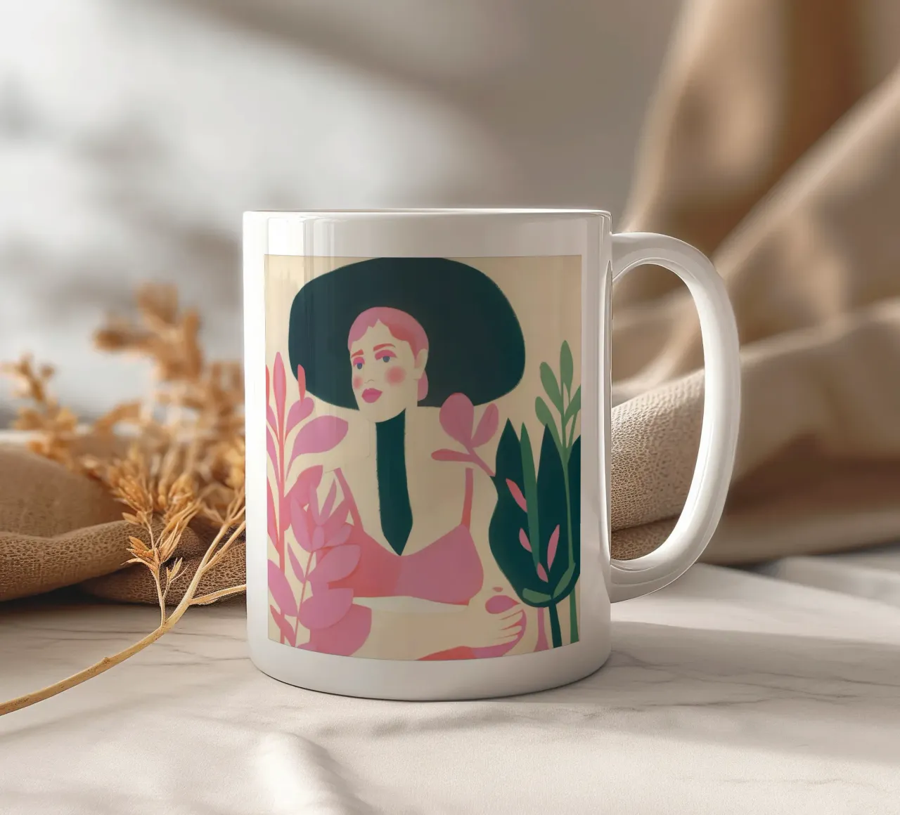 Mistero dello sguardo rosa tazza in ceramica da Aurora Muse