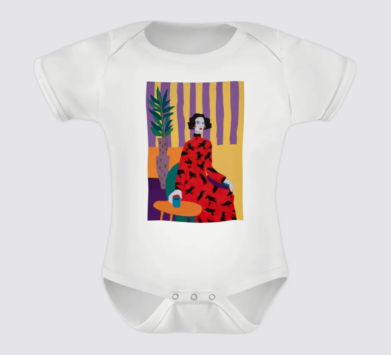 Motif de l'oiseau rouge body bébé de Aurora Muse