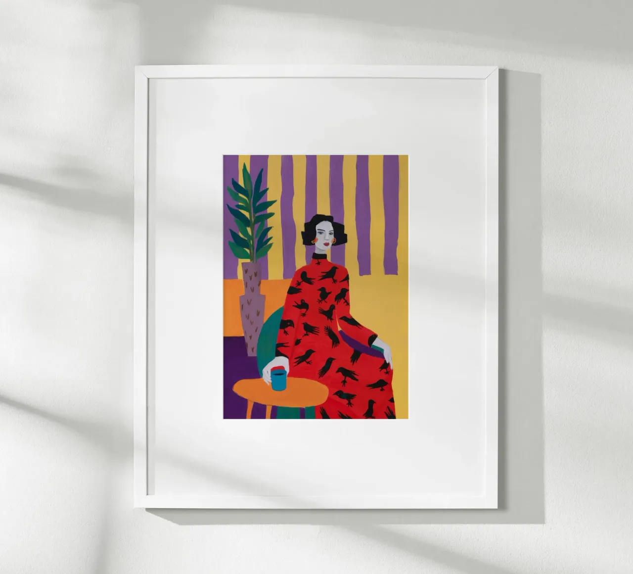 Red Bird Pattern poster by Aurora Muse