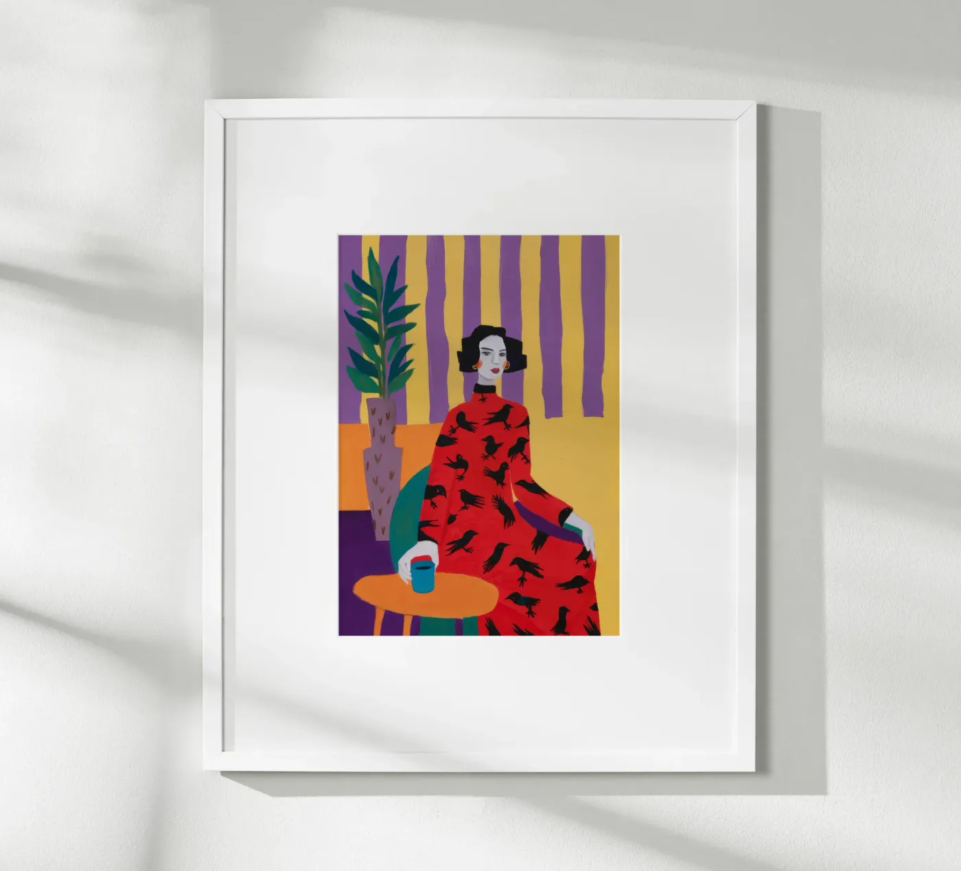 Motif de l'oiseau rouge poster de Aurora Muse