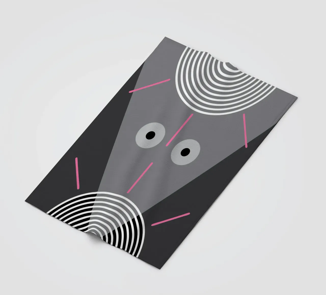 rat face retro ilutration fleece blanket by ralliness