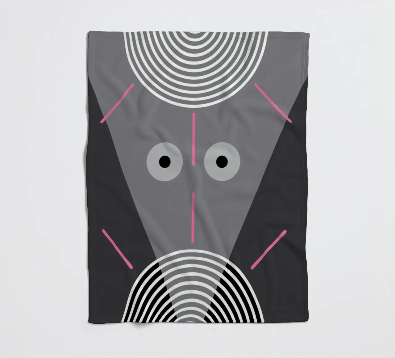 rat face retro ilutration fleece blanket by ralliness