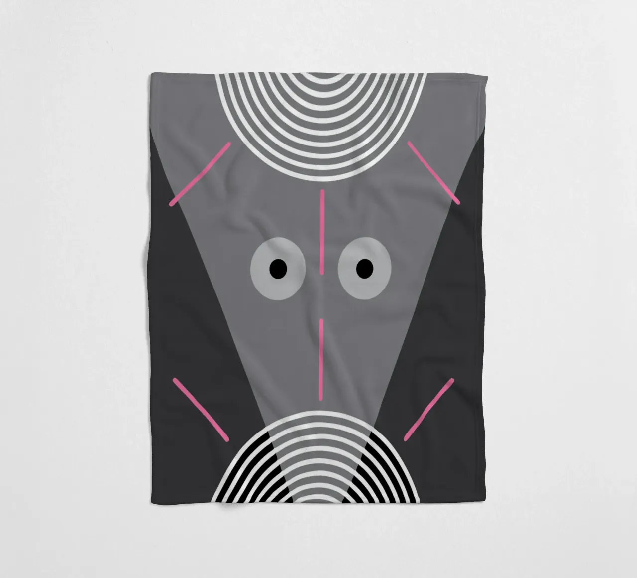 rat face retro ilutration fleece blanket by ralliness