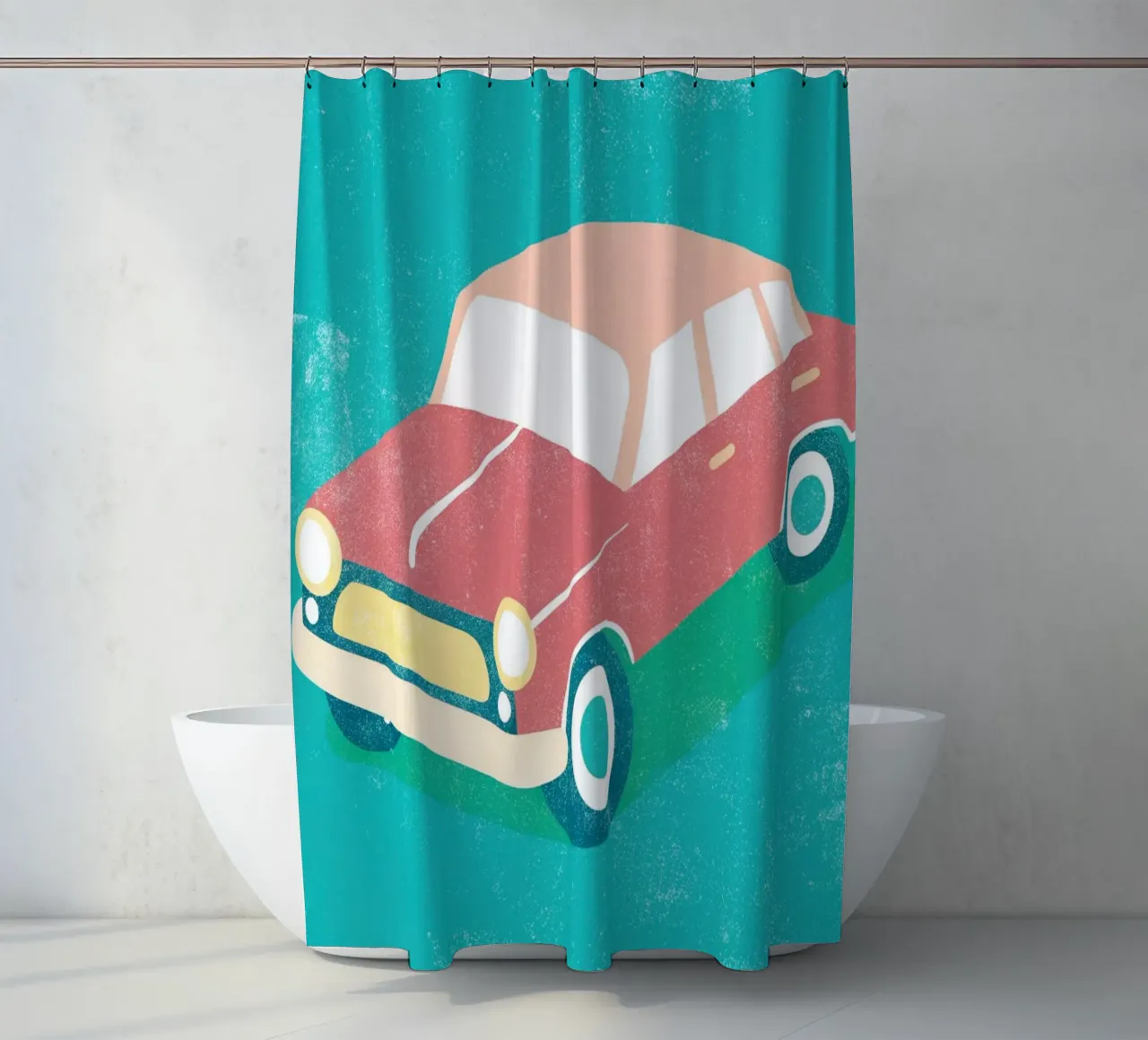 Retro-Autokunst Duschvorhang von ralliness