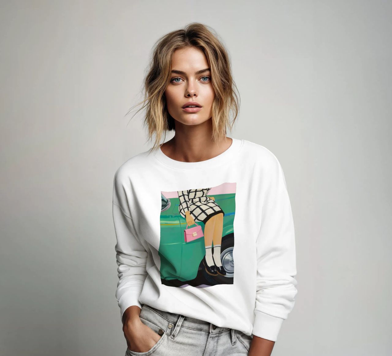 Retro-Auto-Pose Sweatshirt von Aurora Muse