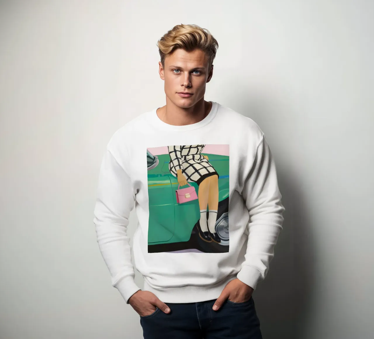 Pose da auto retrò felpa da Aurora Muse