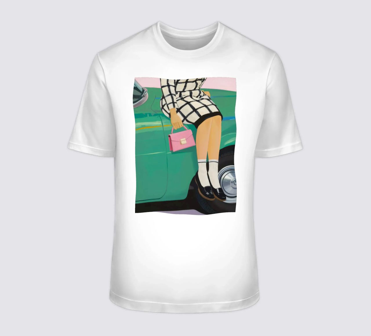 Retro-Auto-Pose T-Shirt von Aurora Muse