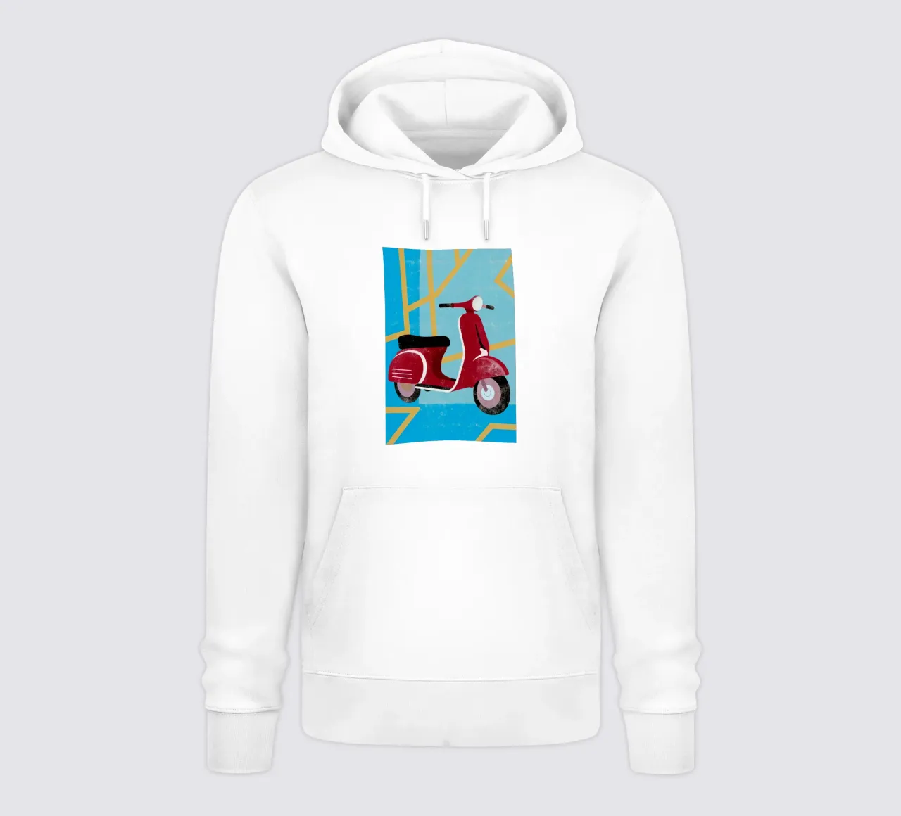 scooter retro art felpa con cappuccio da ralliness