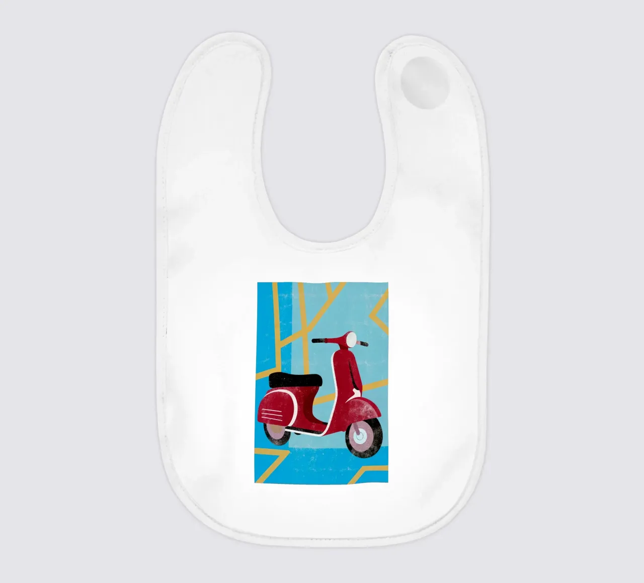scooter retro art bavaglino da ralliness