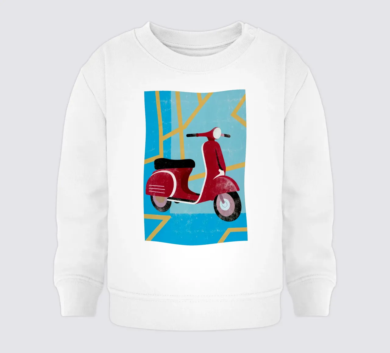 scooter retro art felpa neonato da ralliness