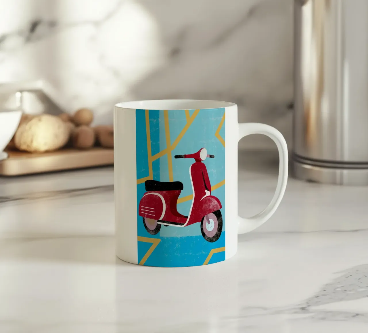 scooter retro art tazza in ceramica da ralliness