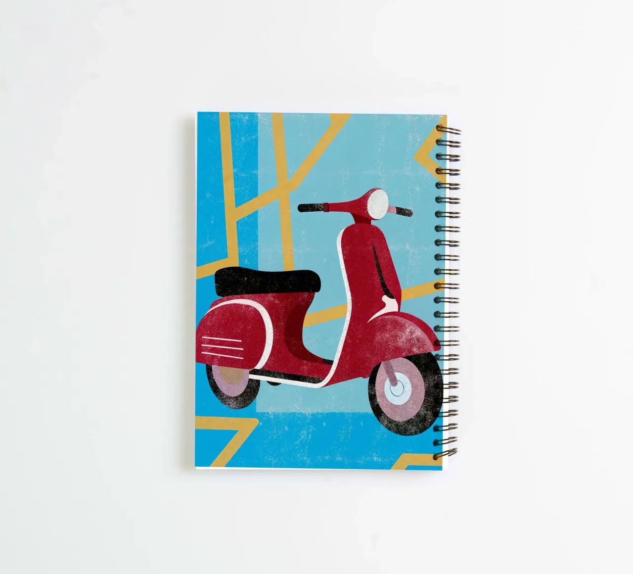 retro art scooter spiral notebook by ralliness