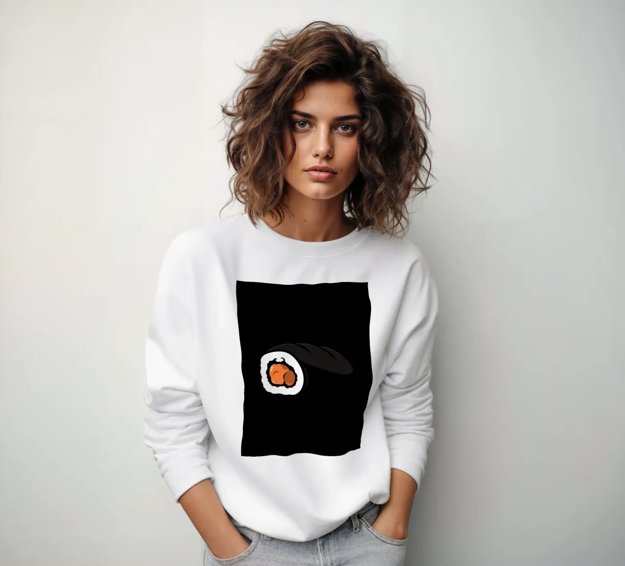 Rotolo di sushi con salmone e riso con involucro di alghe marine felpa da DesignDoodle