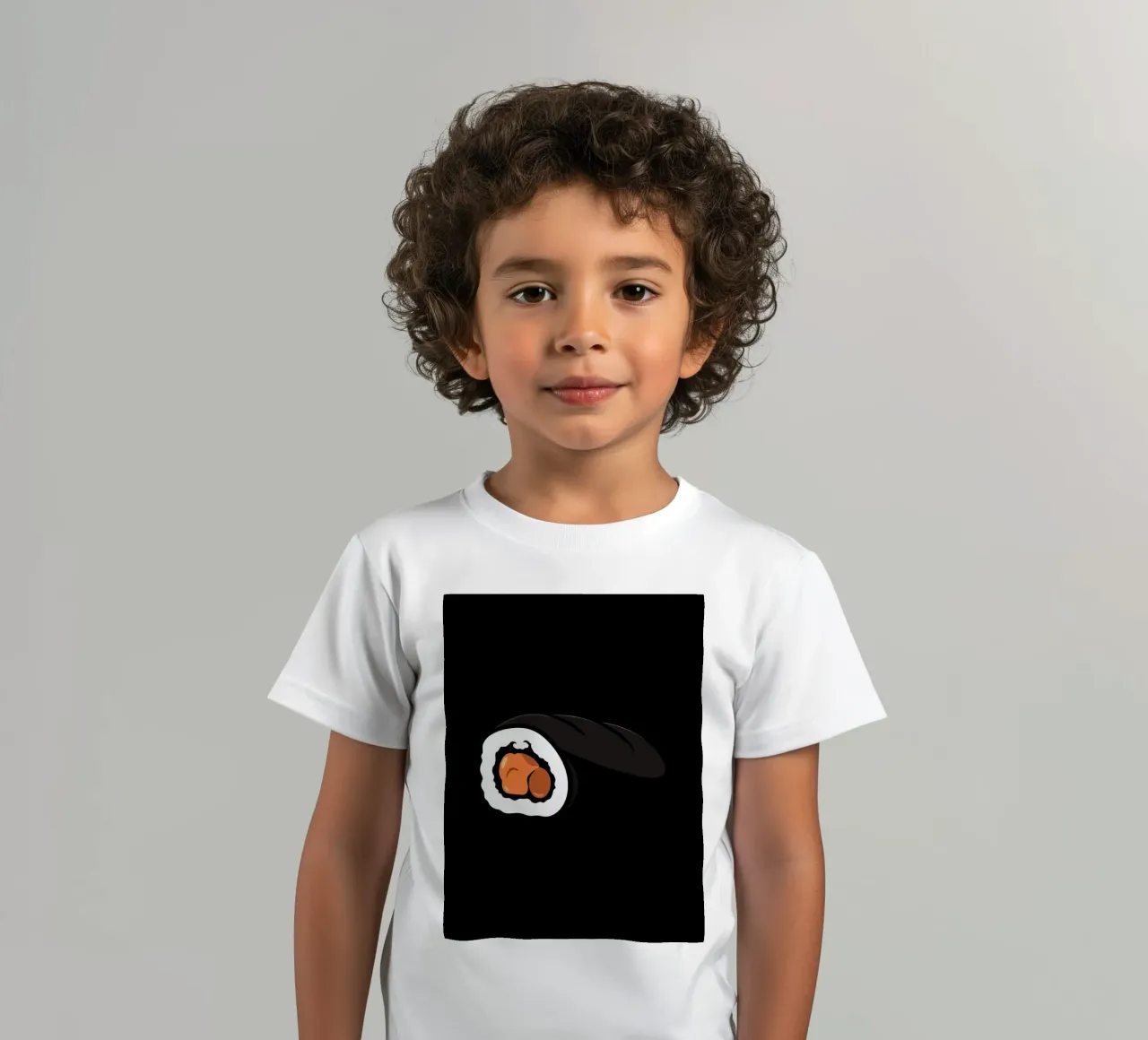 Rotolo di sushi con salmone e riso con involucro di alghe marine t-shirt bambini da DesignDoodle