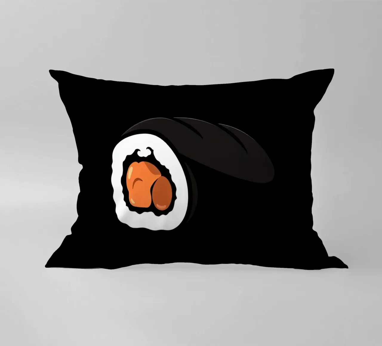 Rotolo di sushi con salmone e riso con involucro di alghe marine cuscino da DesignDoodle