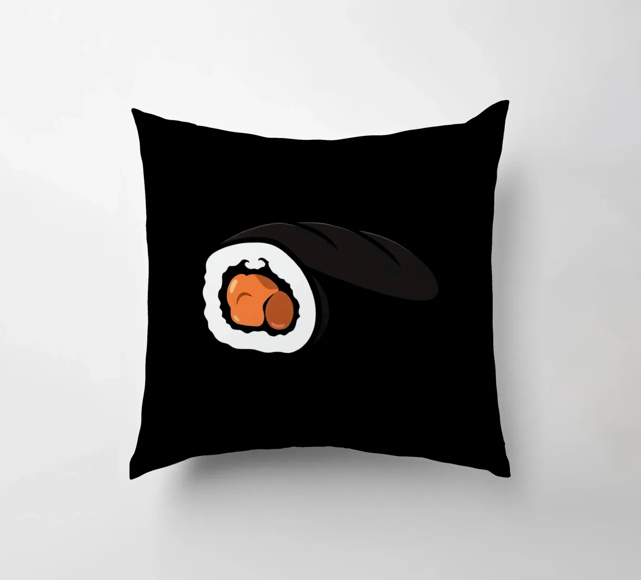 Rotolo di sushi con salmone e riso con involucro di alghe marine cuscino da DesignDoodle