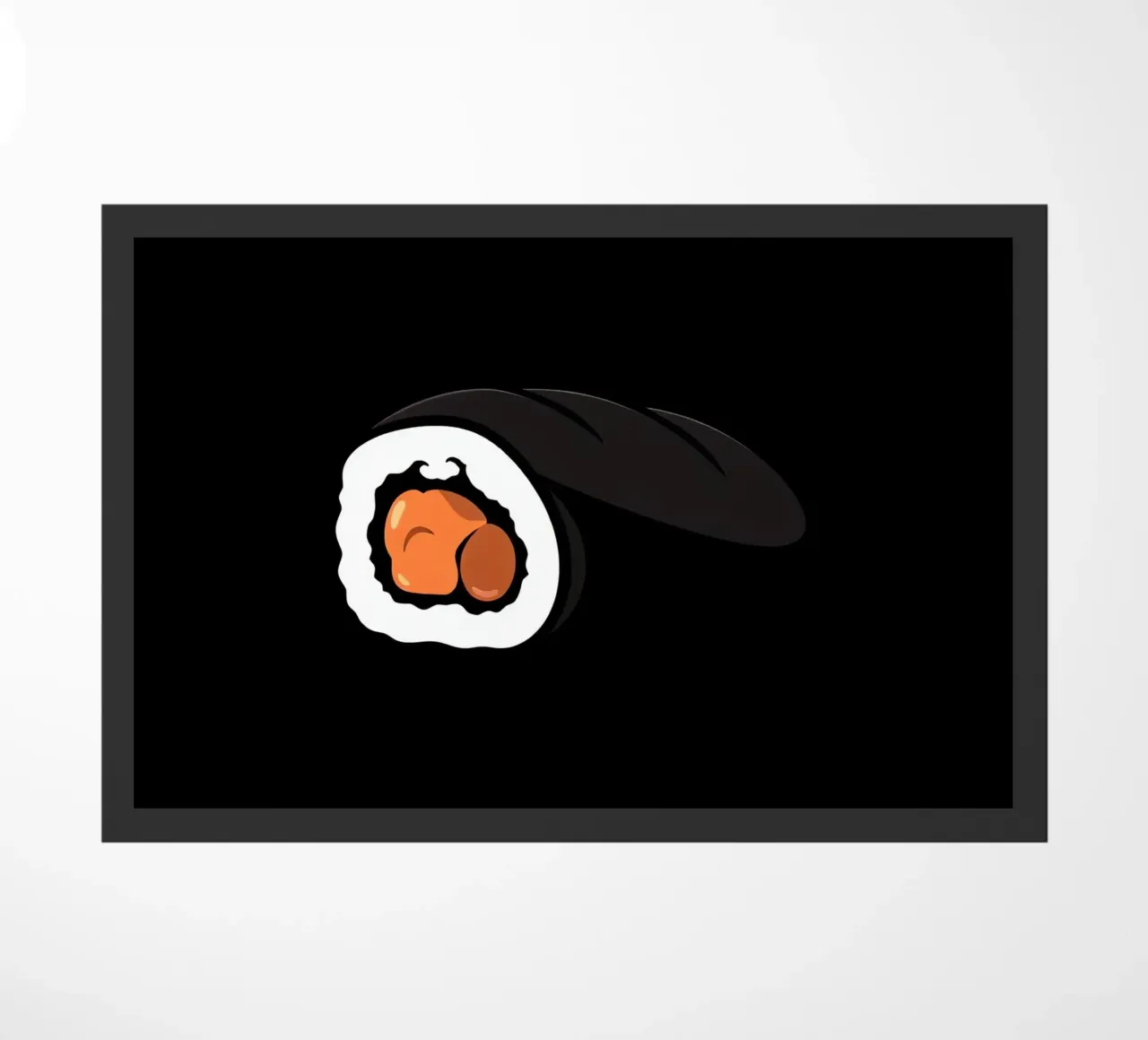 Rotolo di sushi con salmone e riso con involucro di alghe marine zerbino da DesignDoodle