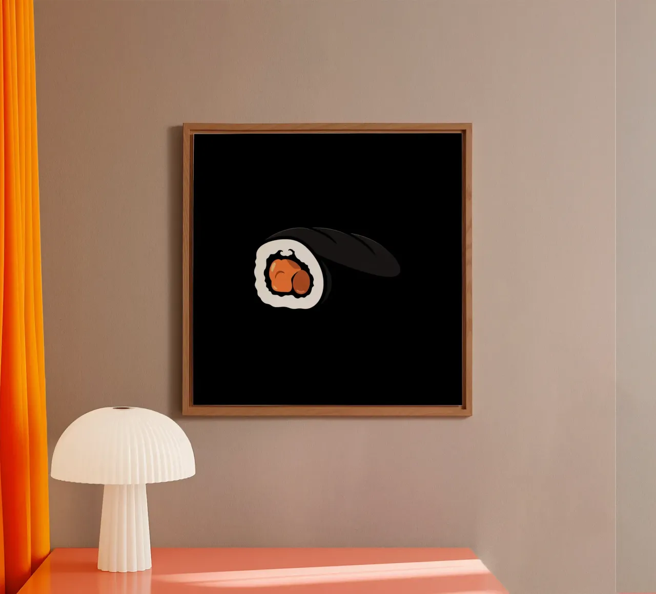 Rotolo di sushi con salmone e riso con involucro di alghe marine alluminio dibond da DesignDoodle