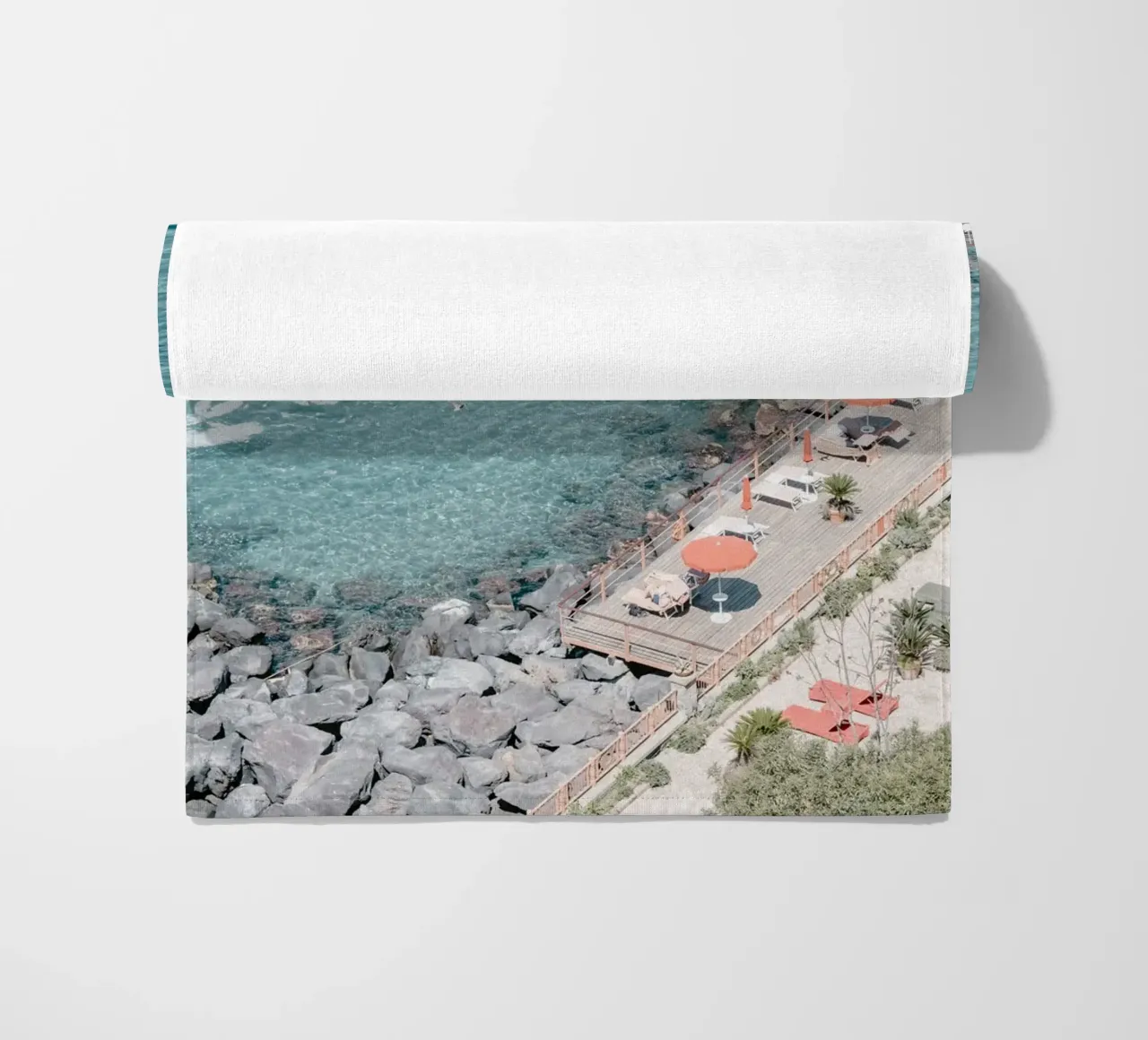 Aerial beach view in Sorrento telo mare da photolovers