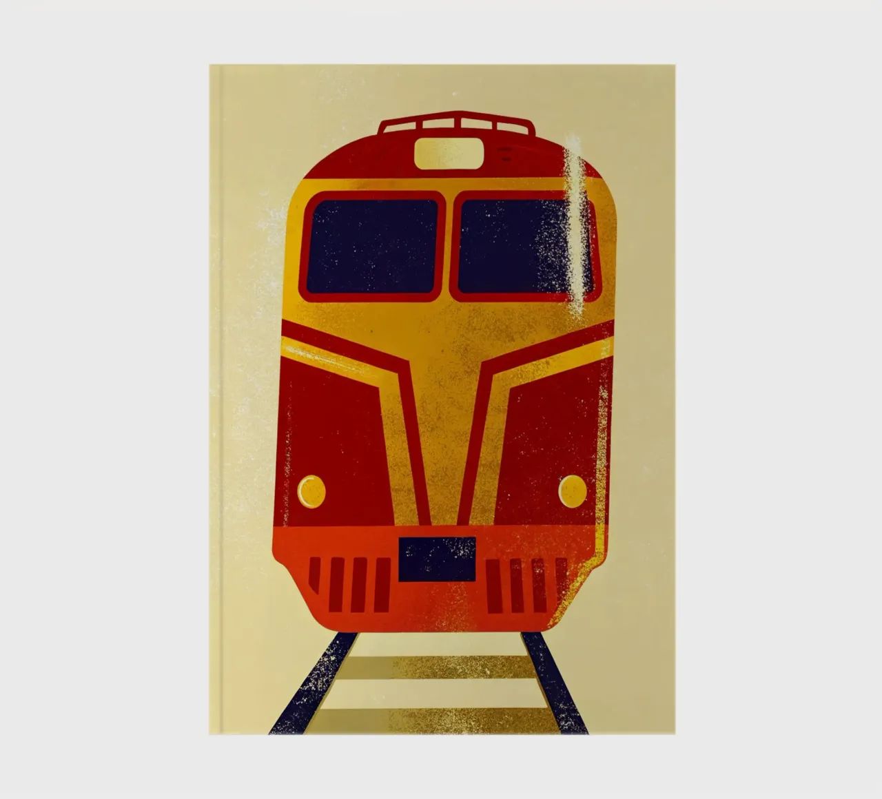 train retro art notebook by ralliness