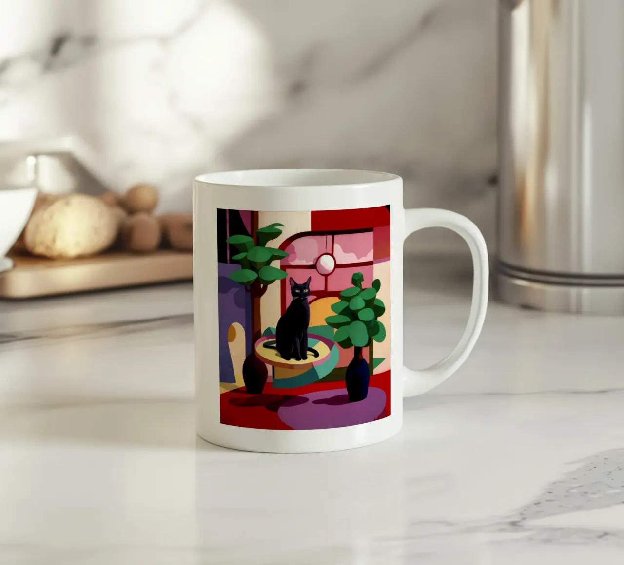 Maestà felina di mezzanotte tazza in ceramica da Ember Stone