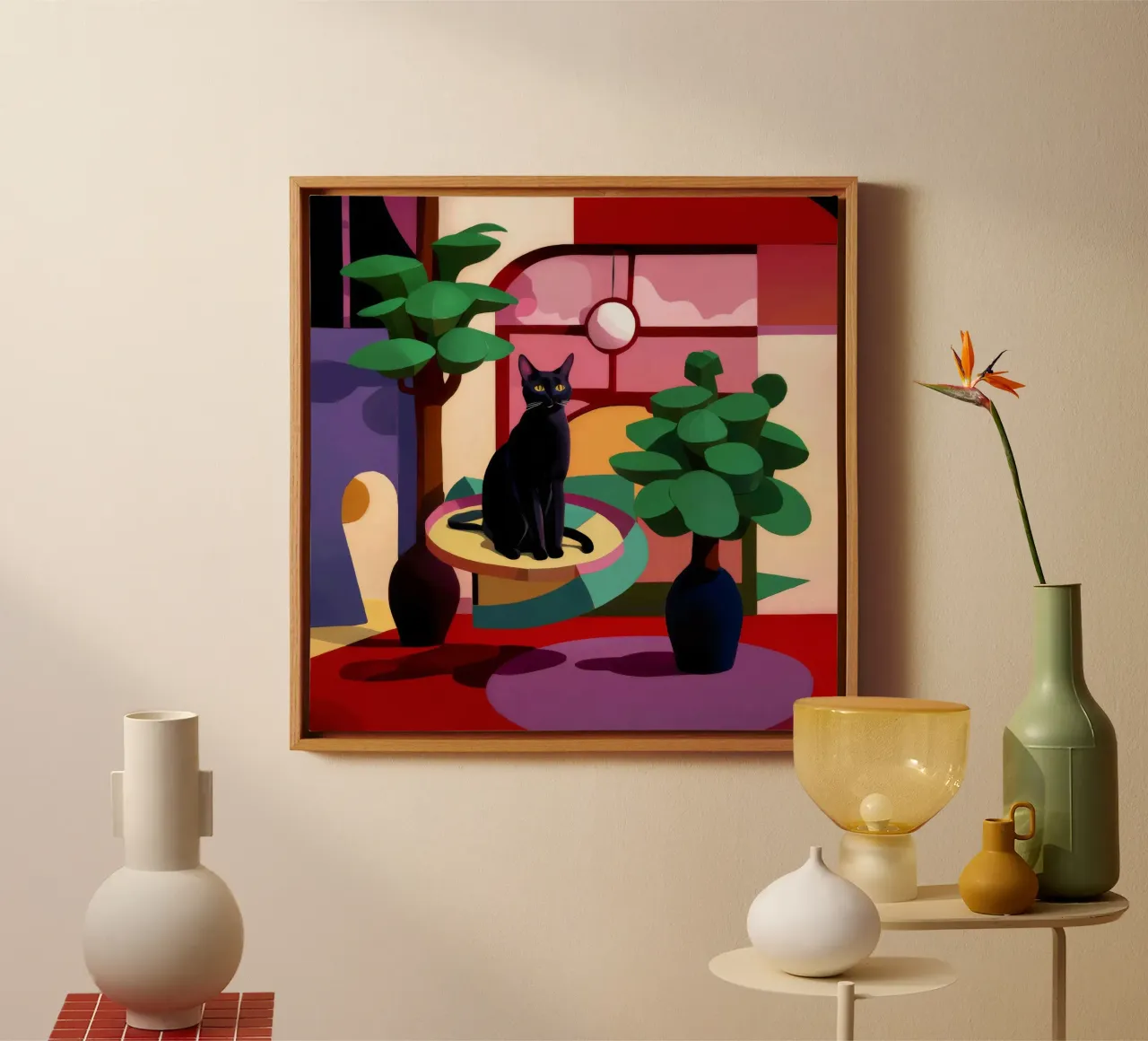 Middernachtelijke katachtige majesteit canvas met Baklijst van Ember Stone