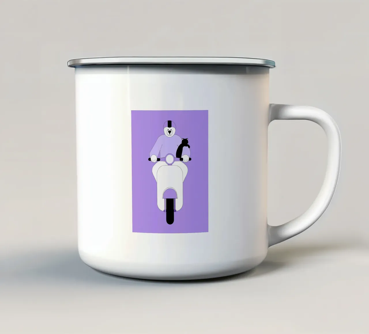 Cavalcare un orso tazza in smalto da OUR SHOP