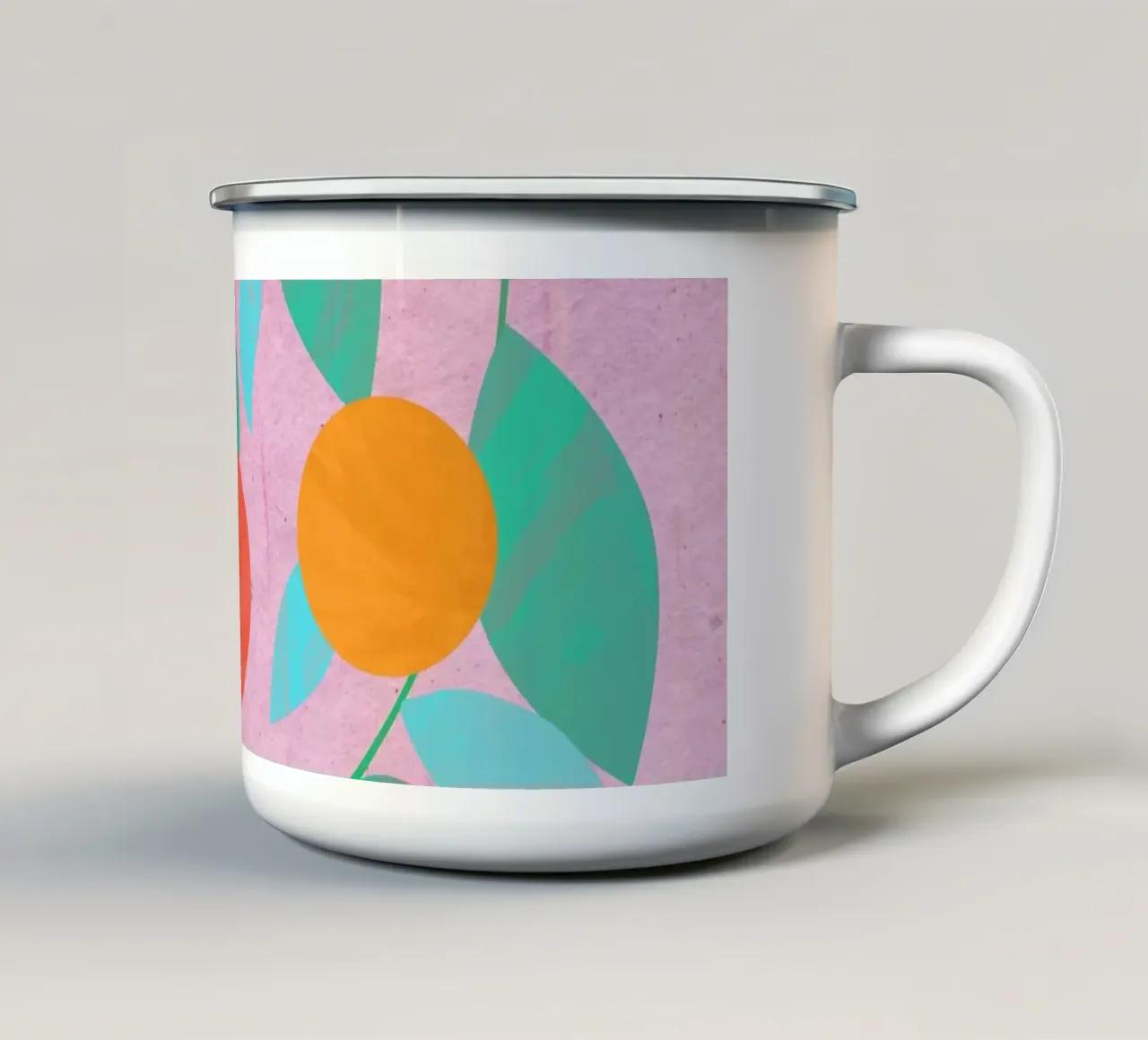 Oranges Bloom taza de esmalte de PetrArts