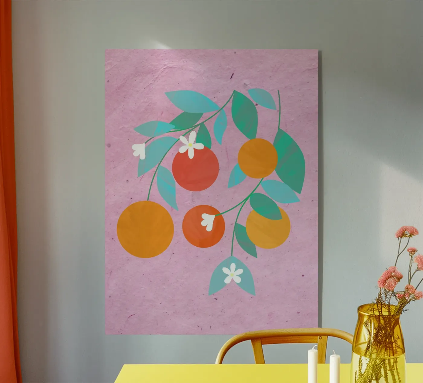 Oranges Bloom Acryl-Glas von PetrArts