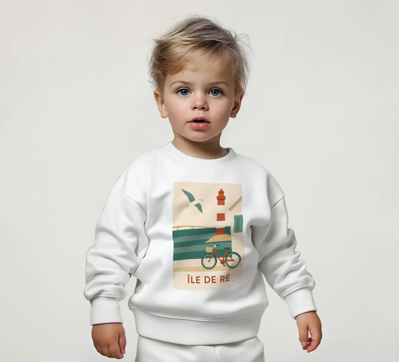 Île de Ré - Una versione grafica di tranquilla eleganza felpa neonato da JETLAG | affiches voyage