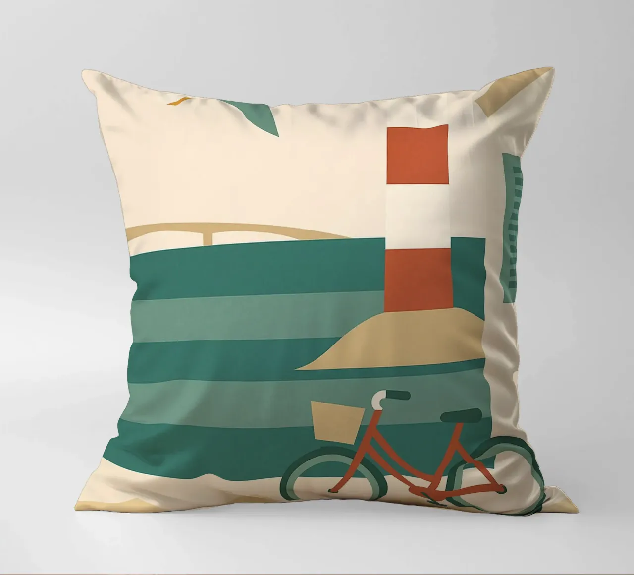 Île de Ré - Una versione grafica di tranquilla eleganza cuscino da JETLAG | affiches voyage
