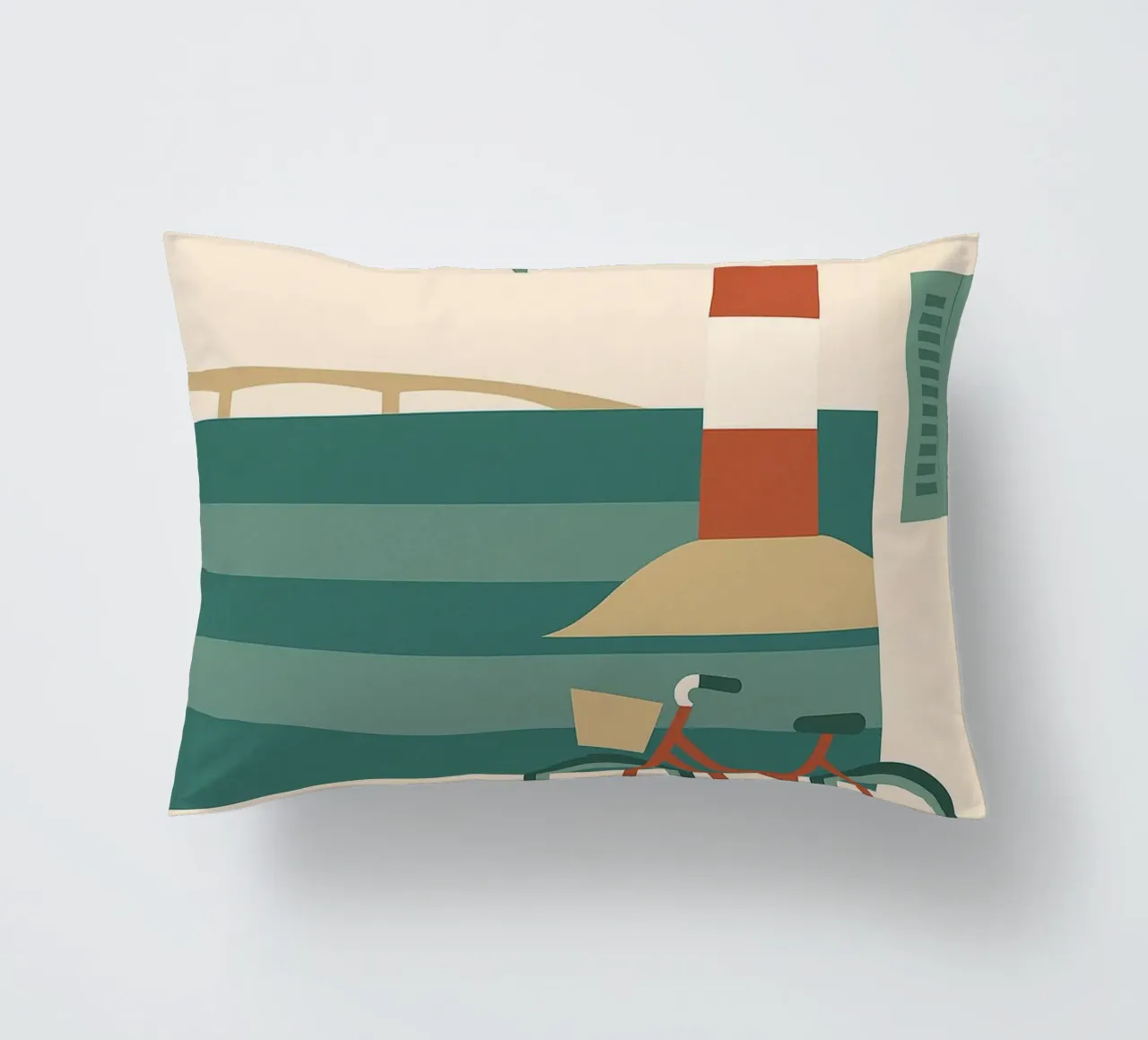 Île de Ré - Una versione grafica di tranquilla eleganza cuscino da JETLAG | affiches voyage