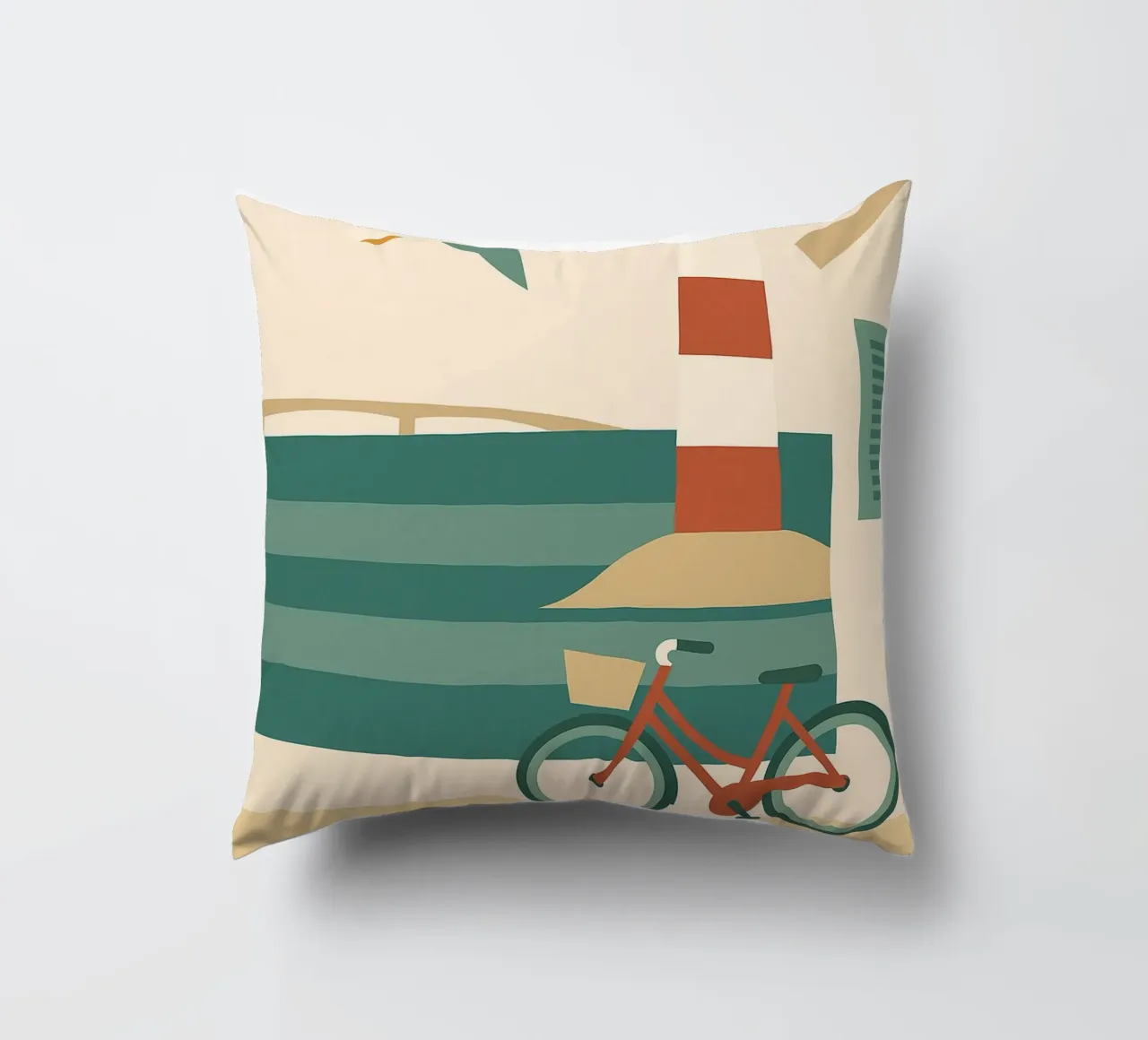 Île de Ré - Una versione grafica di tranquilla eleganza cuscino da JETLAG | affiches voyage