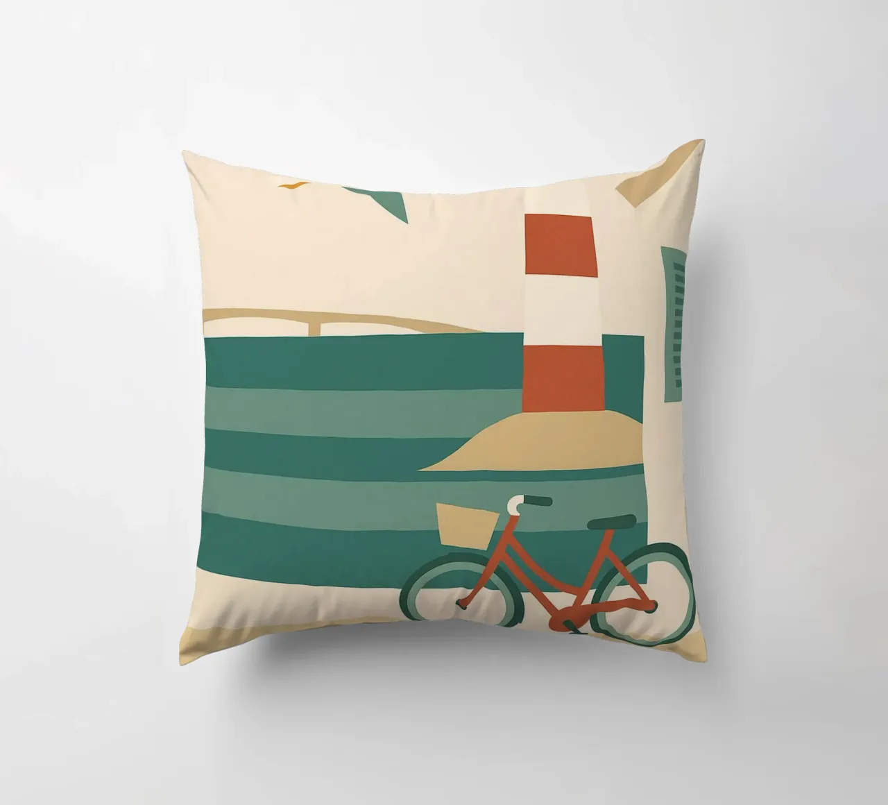 Île de Ré - Una versione grafica di tranquilla eleganza cuscino da JETLAG | affiches voyage