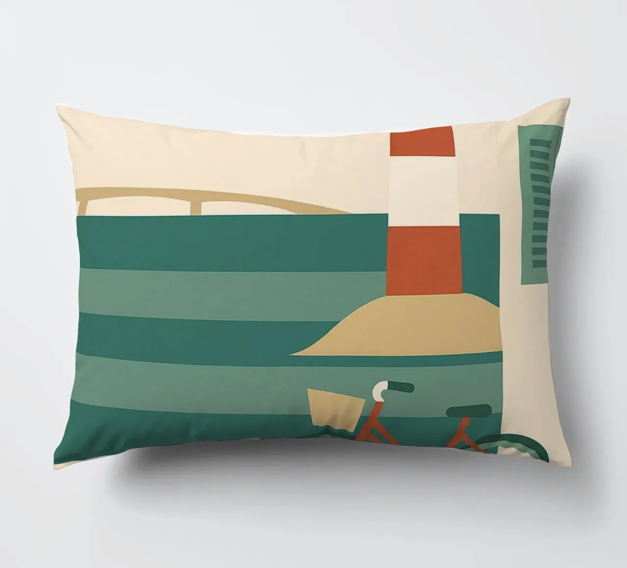 Île de Ré - Una versione grafica di tranquilla eleganza cuscino da JETLAG | affiches voyage