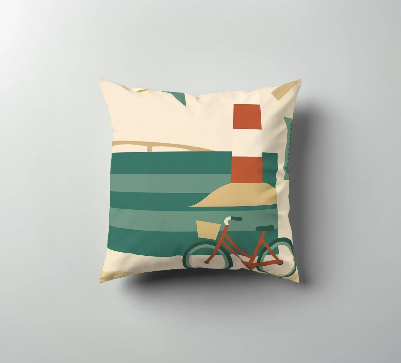 Île de Ré - Una versione grafica di tranquilla eleganza cuscino da JETLAG | affiches voyage
