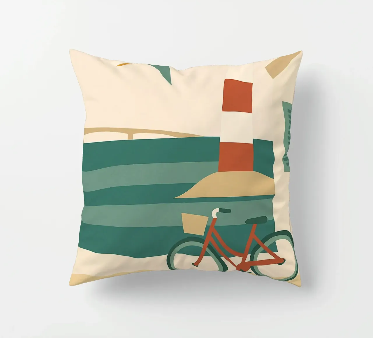 Île de Ré - Una versione grafica di tranquilla eleganza cuscino da JETLAG | affiches voyage