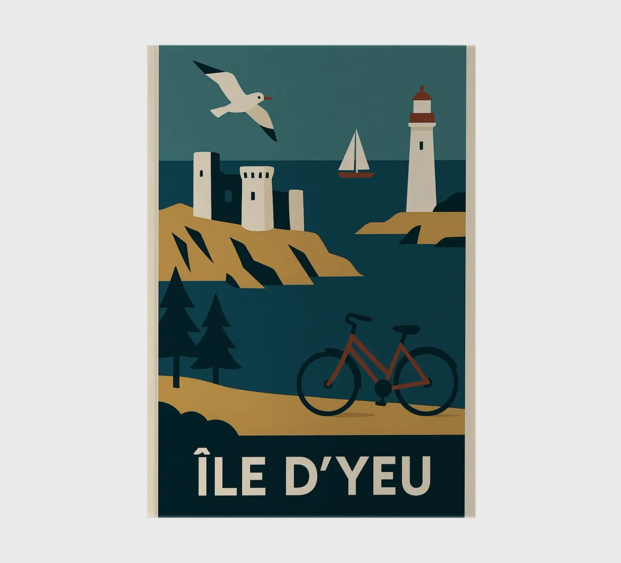 Île d'Yeu - Heading out to sea, lighthouse and freedom notebook by JETLAG | affiches voyage