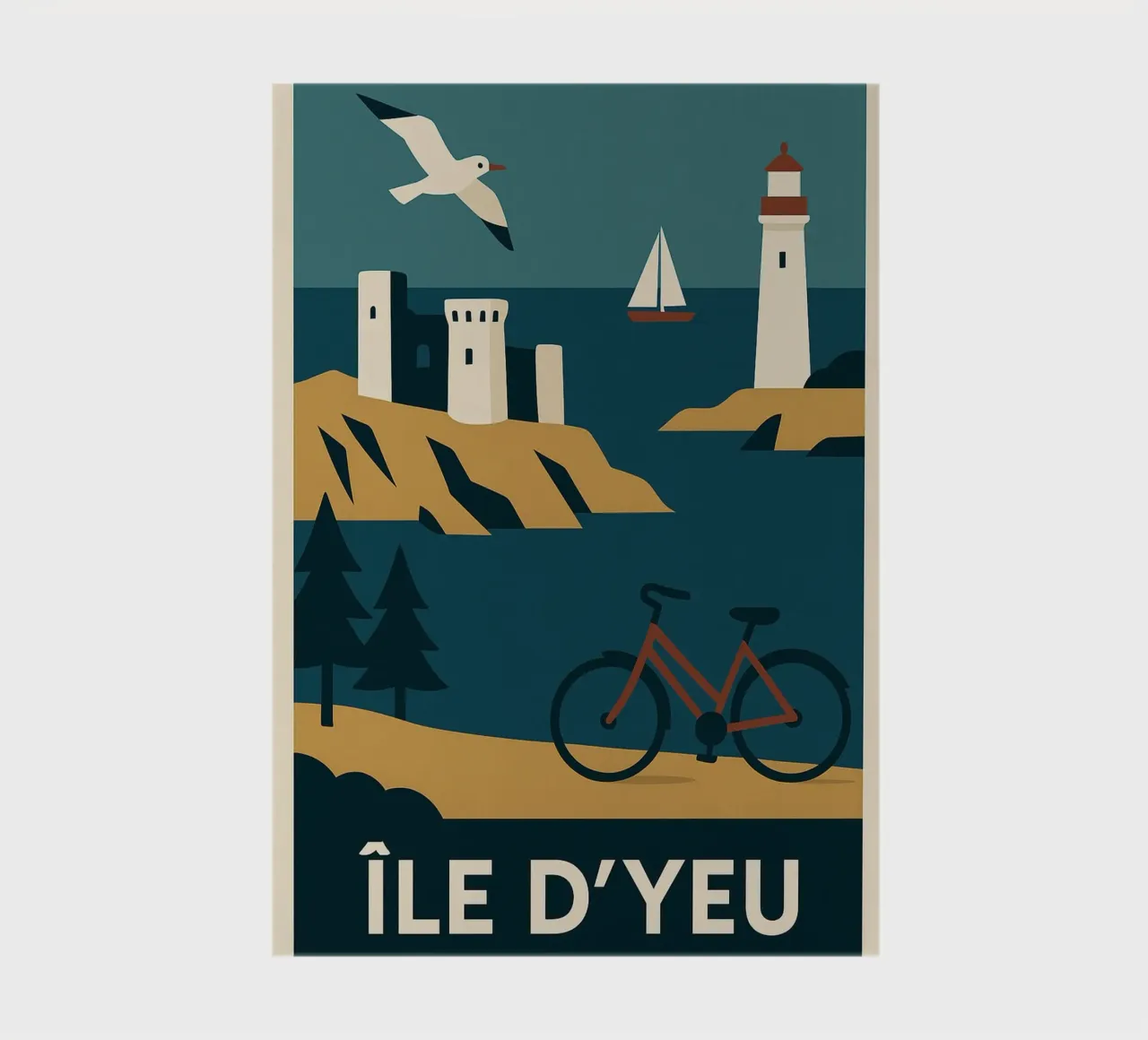 Île d'Yeu - Heading out to sea, lighthouse and freedom notebook by JETLAG | affiches voyage