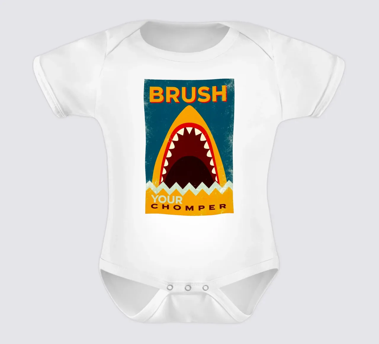 spazzolate il vostro chomper body neonato maniche corte da ralliness