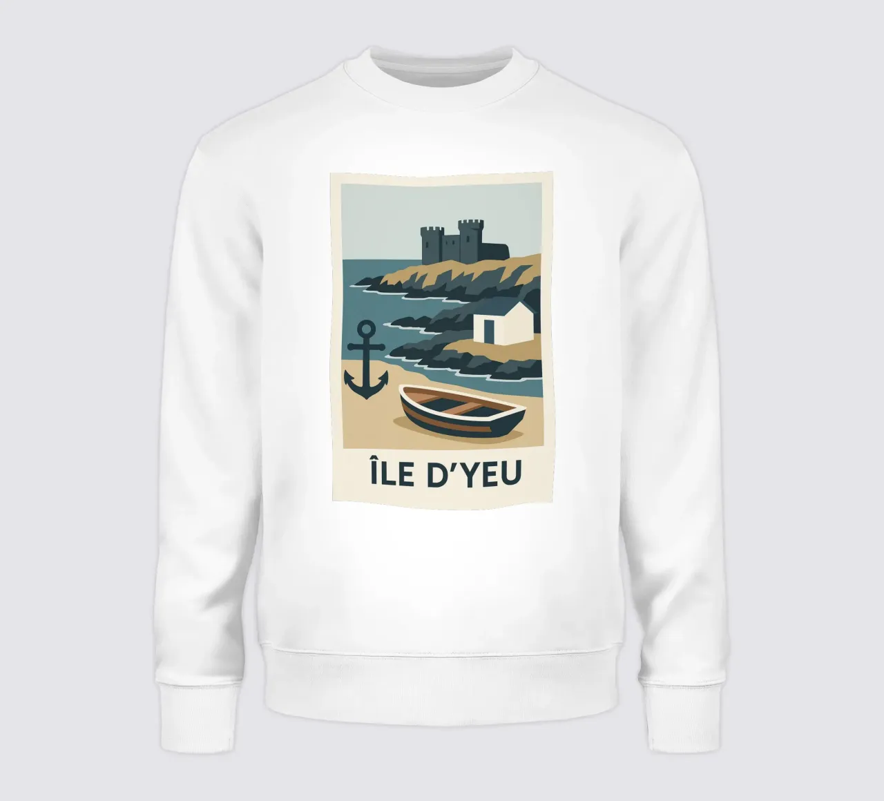 Île d'Yeu - Una fuga grafica tra rocce e leggende felpa da JETLAG | affiches voyage