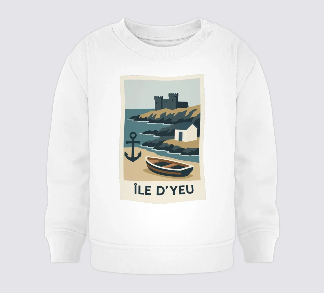 Île d'Yeu - Una fuga grafica tra rocce e leggende felpa neonato da JETLAG | affiches voyage