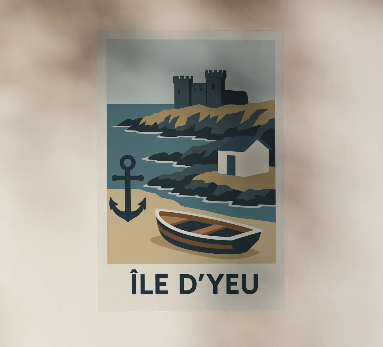 Île d'Yeu - Una fuga grafica tra rocce e leggende pellicola backlit da JETLAG | affiches voyage