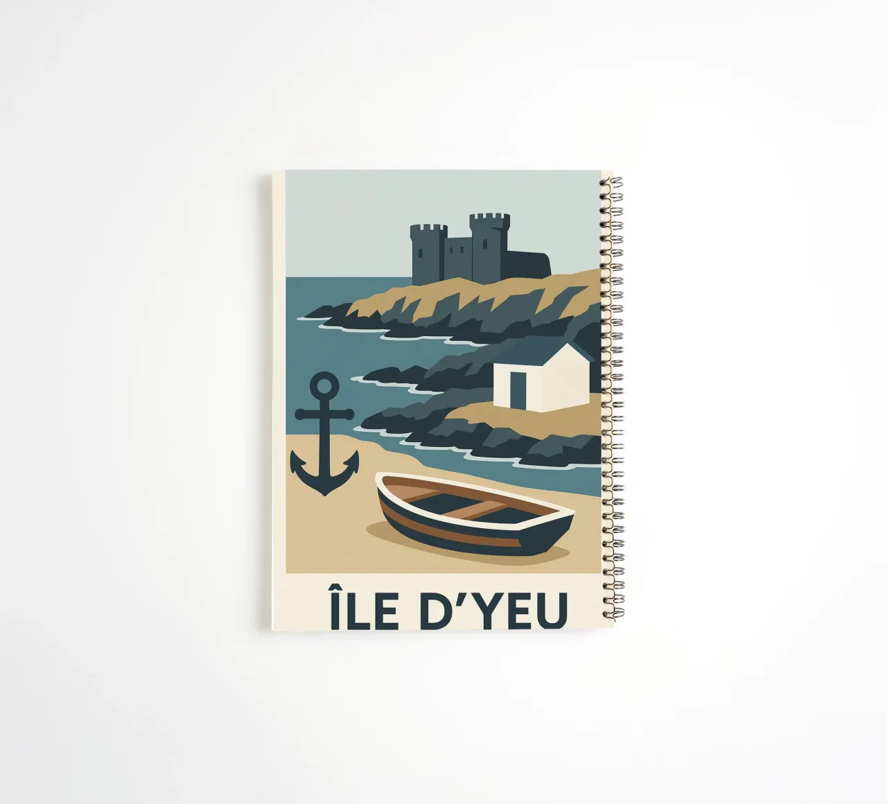 Île d'Yeu - Una escapada gráfica entre rocas y leyendas cuaderno de espiral de JETLAG | affiches voyage