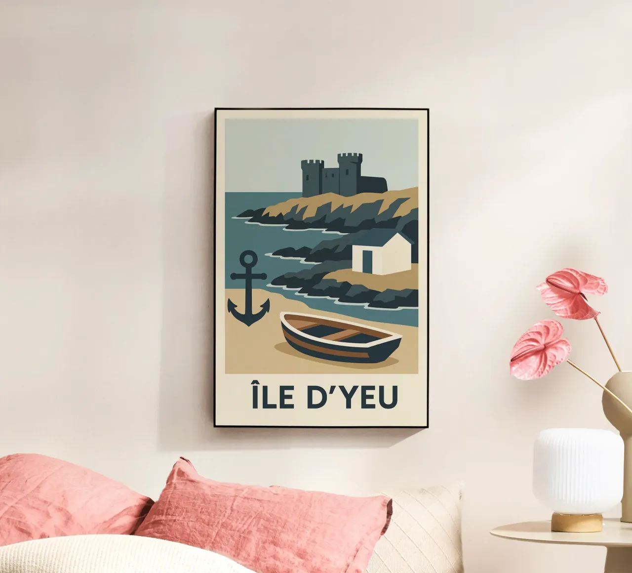 Île d'Yeu - Una fuga grafica tra rocce e leggende plexiglass da JETLAG | affiches voyage