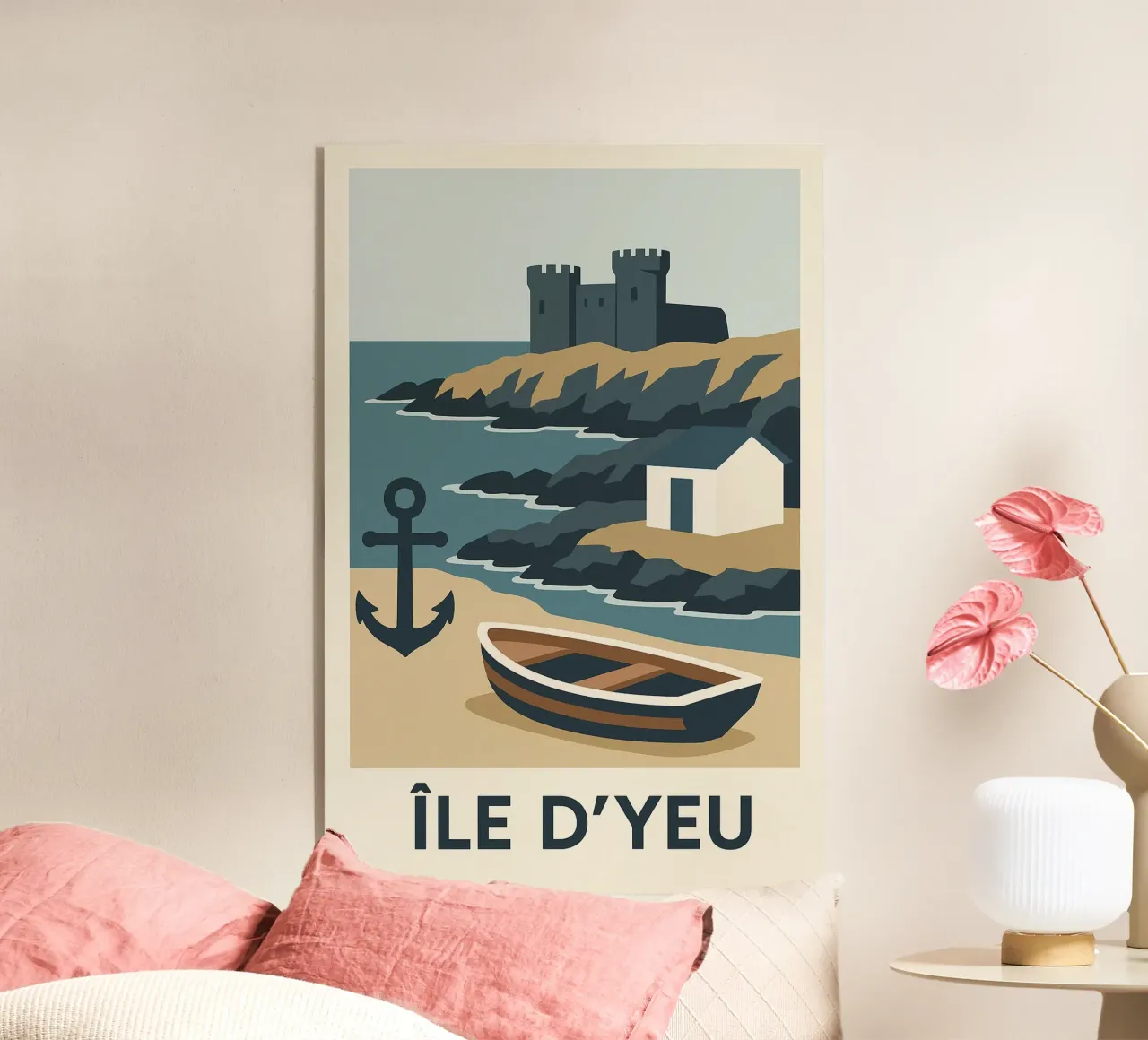 Île d'Yeu - Una fuga grafica tra rocce e leggende plexiglass da JETLAG | affiches voyage