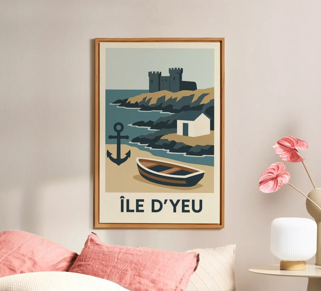 Île d'Yeu - Una fuga grafica tra rocce e leggende alluminio dibond da JETLAG | affiches voyage