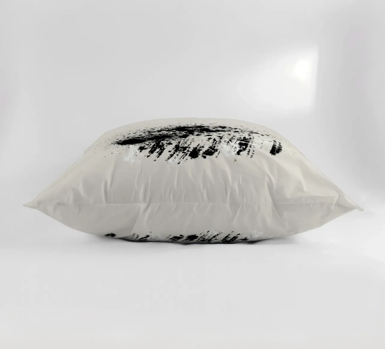 Paint splatters with shapes and lines in black and white cuscino da Imaginative