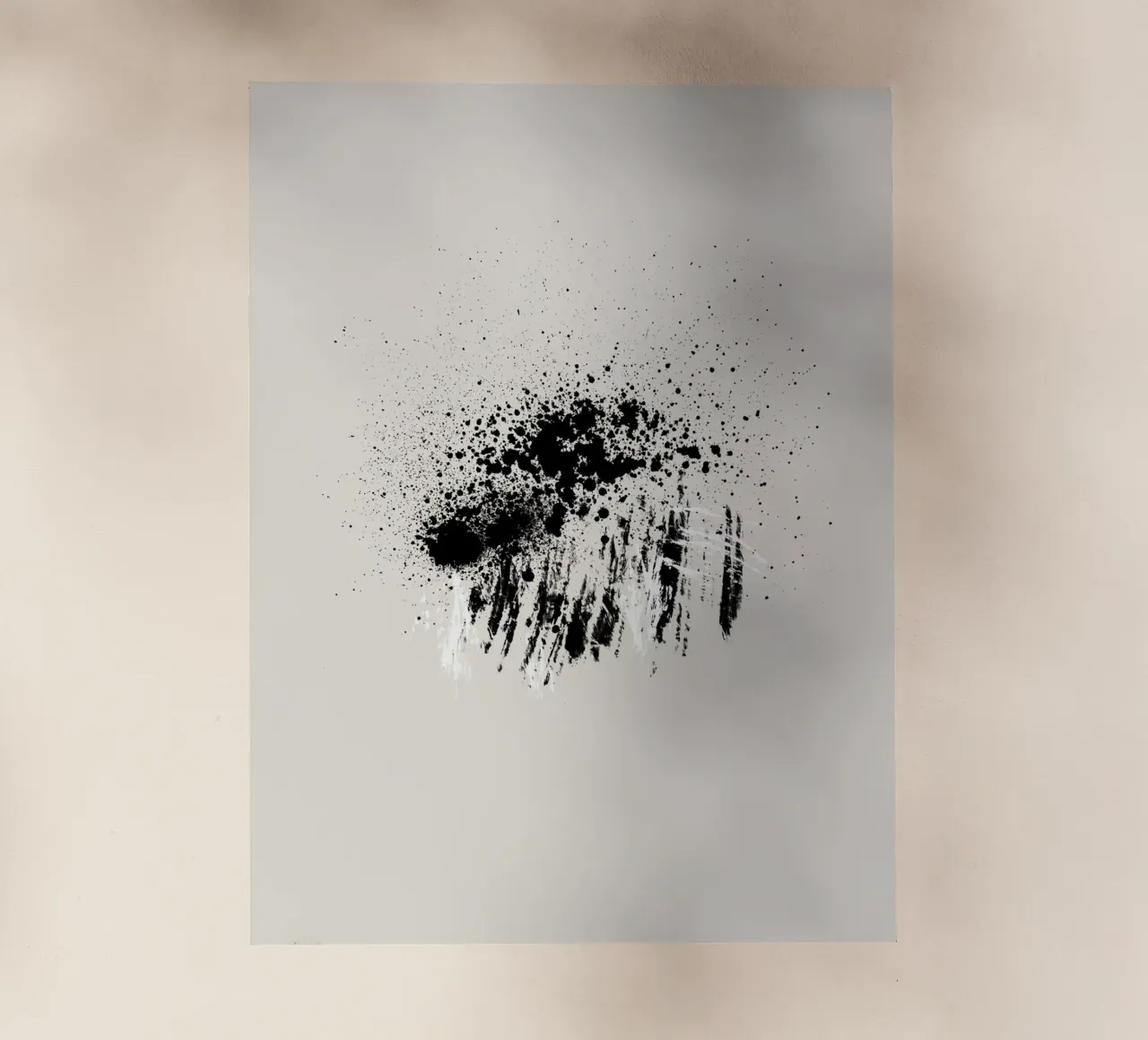 Paint splatters with shapes and lines in black and white pellicola backlit da Imaginative